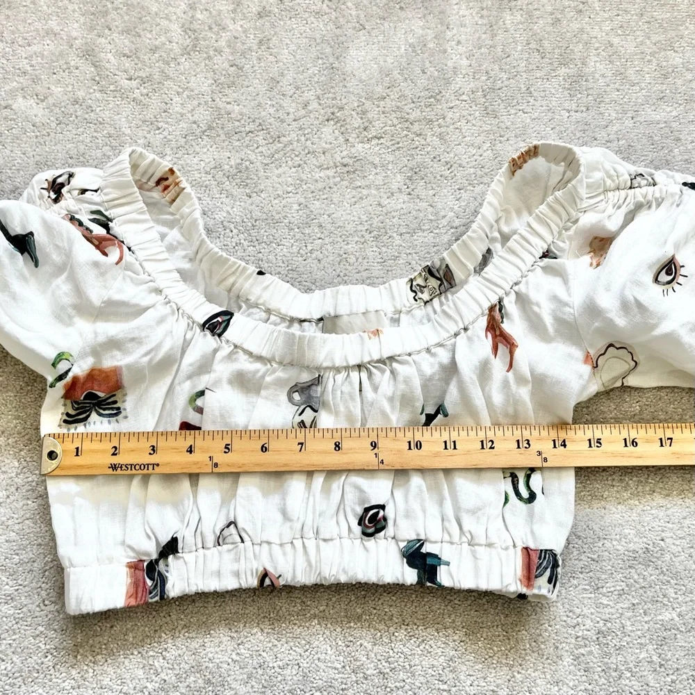 ALEMAIS HERA Drawstring Top In Ivory Size 8 Greek Art to Wear Artsy Chic - Picture 7 of 9